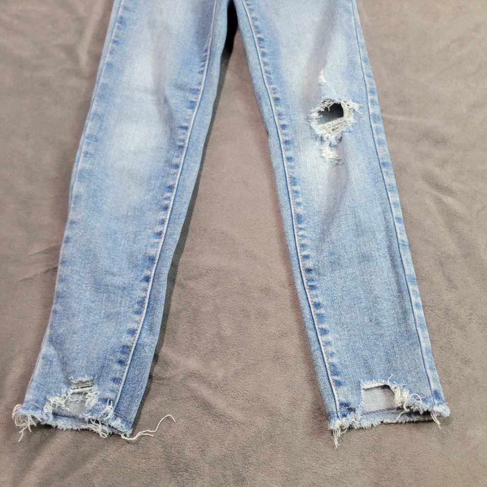 Old Navy Rockstar‎ Jeggings Kids 7 Extra High Rise Distressed Light Wash Skinny - Picture 6 of 7